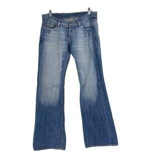 BLJ Blumy Jeans Womens Blue Distressed Cotton Bootcut Denim Jeans Size 32